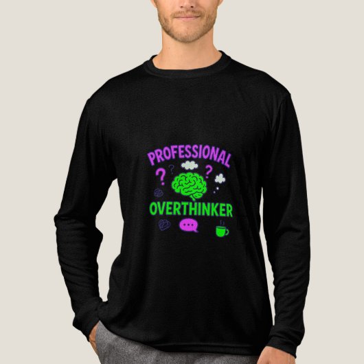 Professionele Overdenker Grappige Quote Tri-Blend Shirt (Voorkant volledig)
