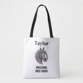 Professionele Paardentrainer Zwart Wit Paardenras Tote Bag