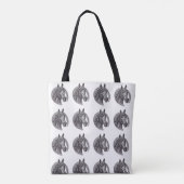 Professionele Paardentrainer Zwart Wit Paardenras Tote Bag (Achterkant)