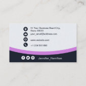 Professionele Paars voegen uw Logo QR-code toe Visitekaartje (Achterkant)