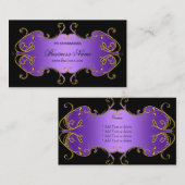 Professionele Paarse Black Gold Elegant Business Visitekaartje (Voorkant / Achterkant)
