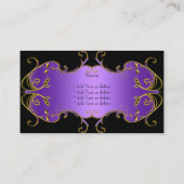 Professionele Paarse Black Gold Elegant Business Visitekaartje (Achterkant)