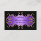 Professionele Paarse Black Gold Elegant Business Visitekaartje (Voorkant)