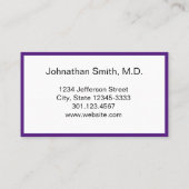 Professionele Paarse en witte Doctor's Kantoor Afsprakenkaartje (Achterkant)