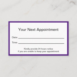 Professionele Paarse en witte Doctor's Kantoor Afsprakenkaartje
