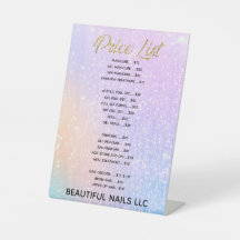Professionele Paarse Glitter Nail Salon-prijslijst
