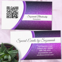 Professionele Paarse Glitter QR Code Sjabloon