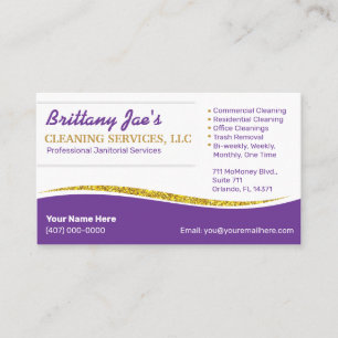 Professionele Paarse Gold Business Card-template Visitekaartje