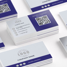 Professionele Paarse Grijs voeg uw Logo QR Code to Visitekaartje