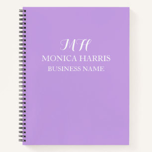 Professionele Paarse Monogram Beginletter Zakelijk Notitieboek