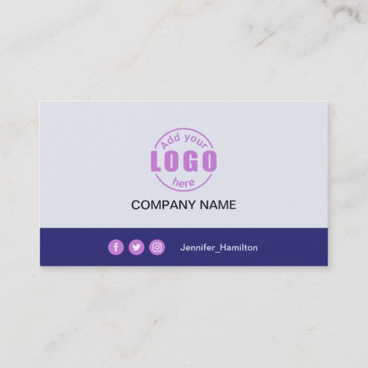 Professionele Paarse Paarse voeg uw Logo QR Code t Visitekaartje (Achterkant)