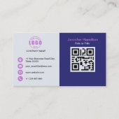 Professionele Paarse Paarse voeg uw Logo QR Code t Visitekaartje (Voorkant)