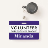Professionele Paarse Vrijwilliger Naam Badge (Voorkant met intrekbare)