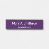 Professionele Paarse Witte Naam Functie Titel Kant Deurbordje (Voorkant)