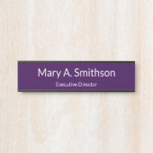 Professionele Paarse Witte Naam Functie Titel Kant Deurbordje (Voorkant)