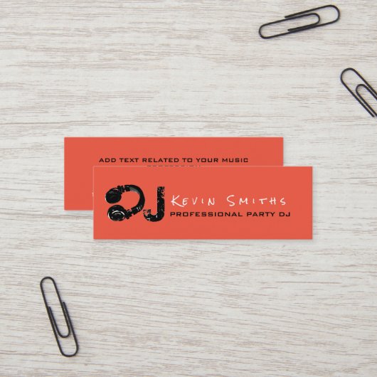 Professionele Party DJ Music Deejay Mini Visitekaartje (Voorkant / Achterkant in situ)