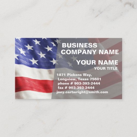 Professionele Patriottische Rood Wit Blauw USA Vla Visitekaartje (Voorkant)