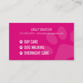 PROFESSIONELE PAW PRINTS dierenverzorging roze tur Visitekaartje (Achterkant)