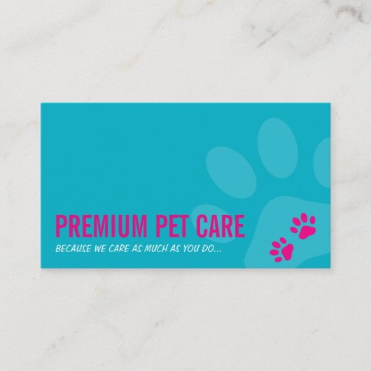 PROFESSIONELE PAW PRINTS dierenverzorging roze tur Visitekaartje (Voorkant)