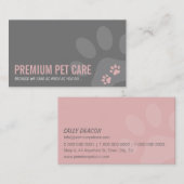 PROFESSIONELE PAW PRINTS dierenverzorging schattig Visitekaartje (Voorkant / Achterkant)