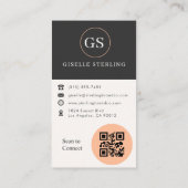 Professionele Peach Sinaasappel Foto QR-code Visitekaartje (Achterkant)