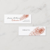 Professionele peacock Plumes Feather Educator Mini Visitekaartje (Voorkant / Achterkant)