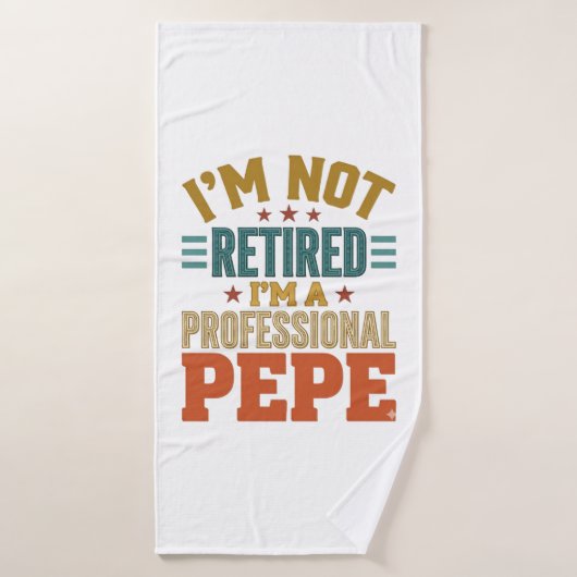 Professionele Pepe-pensionering Vintage typografie Badhanddoek (Badhanddoek)