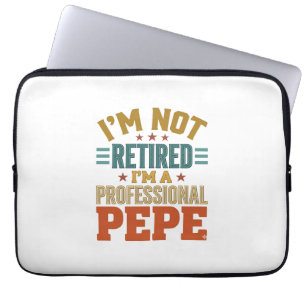 Professionele Pepe-pensionering Vintage typografie Laptop Sleeve