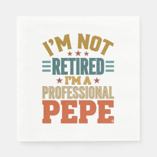 Professionele Pepe-pensionering Vintage typografie Servet