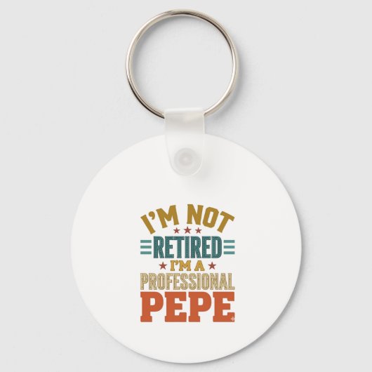 Professionele Pepe-pensionering Vintage typografie Sleutelhanger (Voorkant)