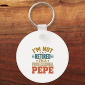 Professionele Pepe-pensionering Vintage typografie Sleutelhanger (Voorkant)