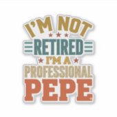 Professionele Pepe-pensionering Vintage typografie Sticker (Voorkant)