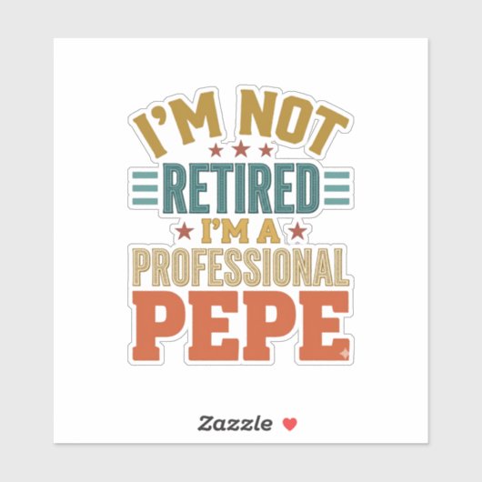Professionele Pepe-pensionering Vintage typografie Sticker (Vel)