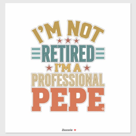 Professionele Pepe-pensionering Vintage typografie Sticker (Vel)