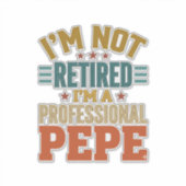 Professionele Pepe-pensionering Vintage typografie Sticker (Voorkant)