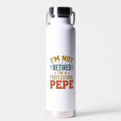 Professionele Pepe-pensionering Vintage typografie Waterfles (Voorkant)