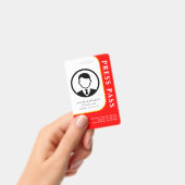 Professionele persbadge – foto- en streepjescodeon badge (Handheld)