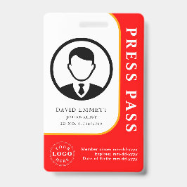 Professionele persbadge – foto- en streepjescodeon badge