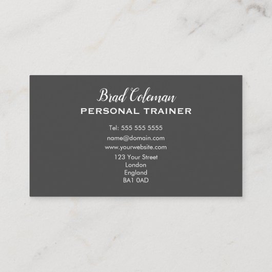 Professionele Personal Trainer Gym Fitness Coach Visitekaartje (Achterkant)
