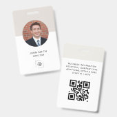 Professionele Personeelsfoto Identiteit Design Badge (Voor- en achterkant)
