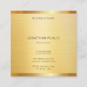 Professionele, persoonlijke Faux Gold Modern Elega Vierkante Visitekaartje (Achterkant)