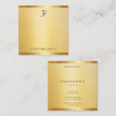 Professionele, persoonlijke Faux Gold Modern Elega Vierkante Visitekaartje (Voorkant / Achterkant)