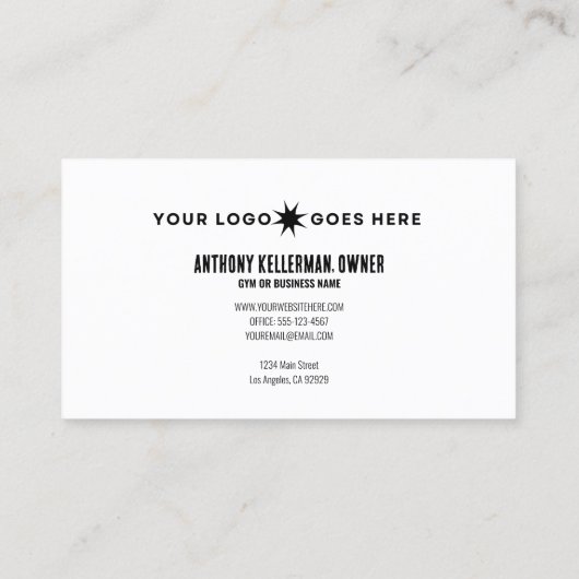 Professionele persoonlijke trainer visitekaartje (Achterkant)
