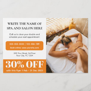 Professionele Photo Massage Therapeut Korting Flyer
