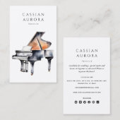 Professionele pianist en pianoleraar visitekaartje (Voorkant / Achterkant)