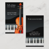 Professionele piano en viool muziekinstructeur visitekaartje (Voorkant / Achterkant)