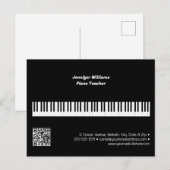 Professionele Pianoleraar Muziek Zakelijk QR Code Briefkaart (Voorkant / Achterkant)