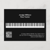 Professionele Pianoleraar Muziek Zakelijk QR Code Briefkaart (Voorkant)