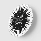 Professionele pianotoetsen met persoonlijke Logo Ronde Klok (Hoek)