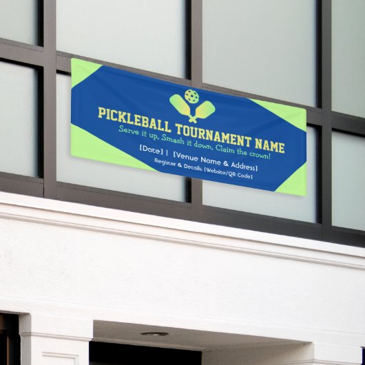 Professionele Pickleball Event Signage Spandoek (Buitenkant Gebouw)
